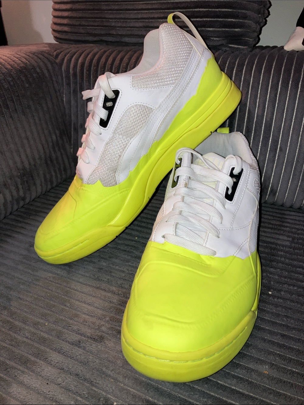 Puma Men’s Palace Guard Space Punk White & Neon Yellow Sneakers